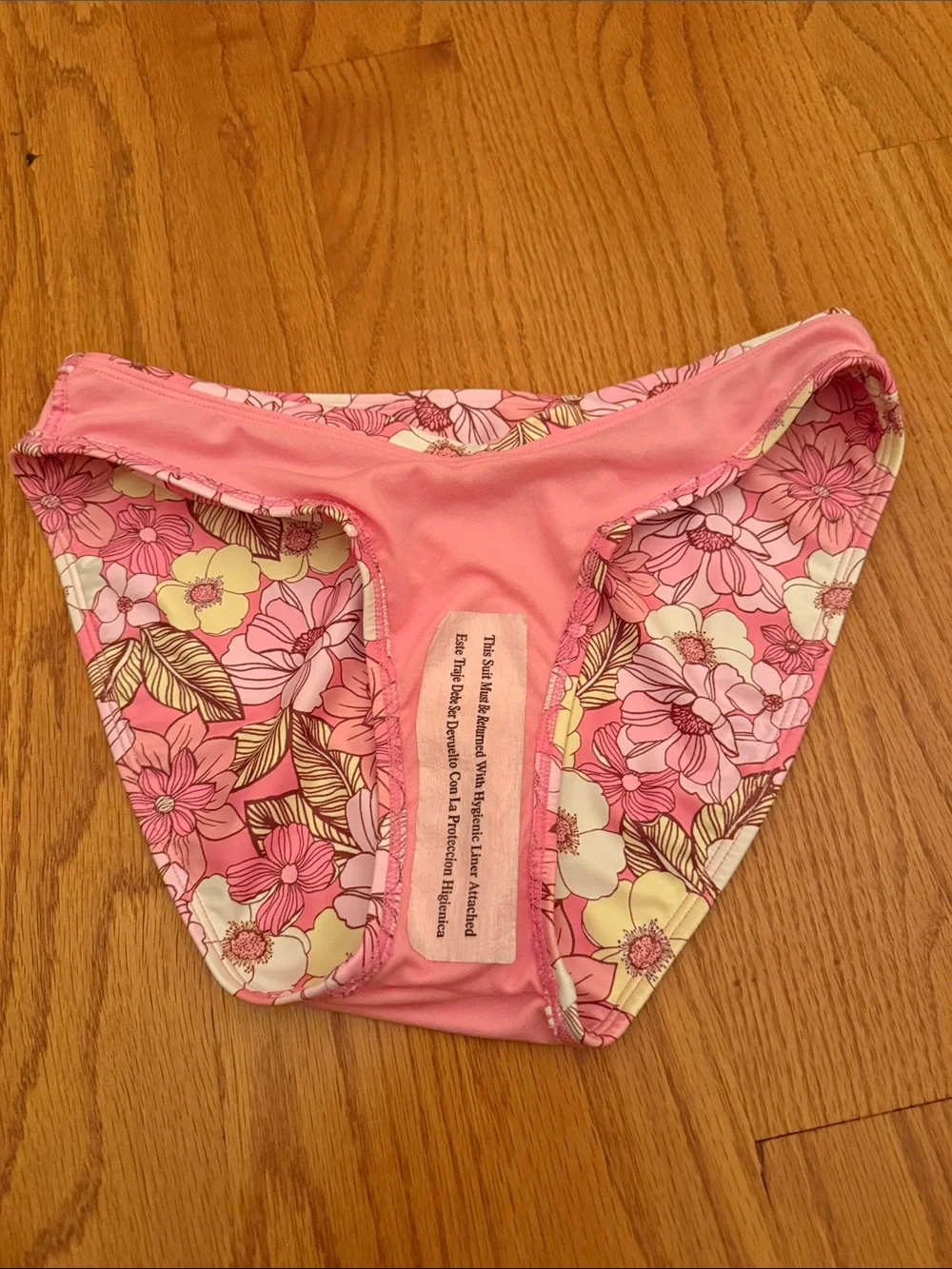 NWOT Xhilaration Pink Floral Lined Bikini Bottom‎ Size Medium